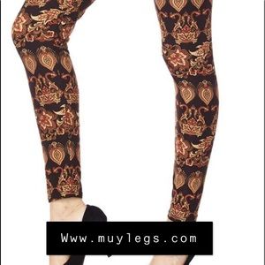 High Waisted Buttery Soft brown paisley Leggings